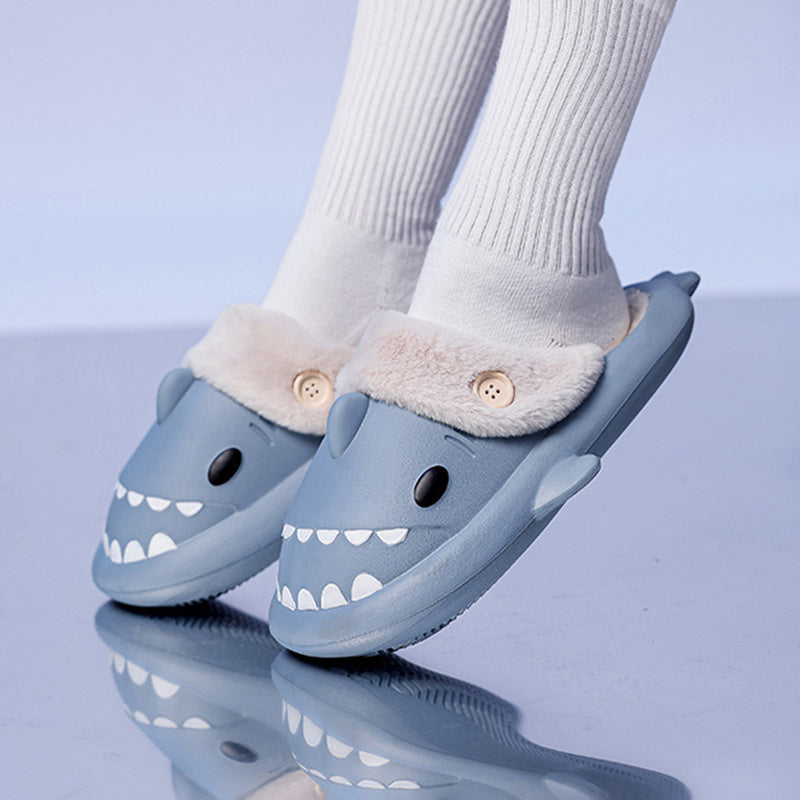 Warm Winter House Slippers - Shark Shoes EVA Couple Slippers