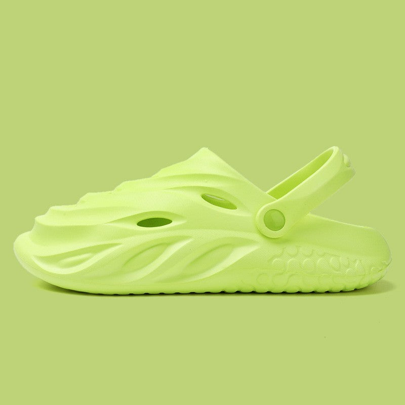 EVA Hole Shoes Men's Solid Color Platform Slippers