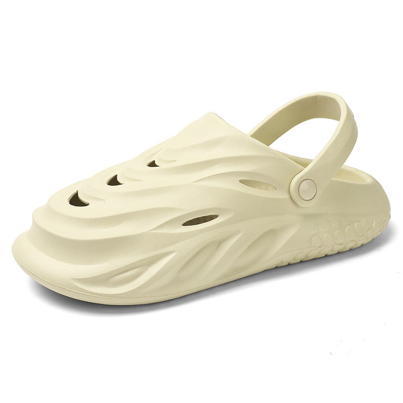 EVA Hole Shoes Men's Solid Color Platform Slippers