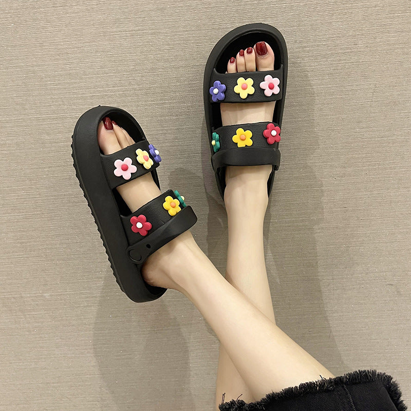 EVA Women Sandals Round Head Flower Comfor Open Toes Platform Designer Slides Fashion Slip