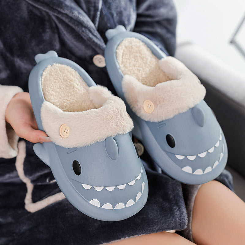 Warm Winter House Slippers - Shark Shoes EVA Couple Slippers