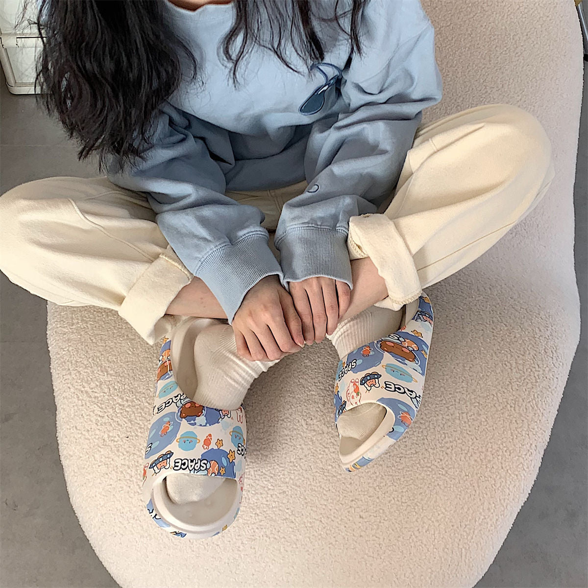 Women's Cute Graffiti Eva Platform Slippers