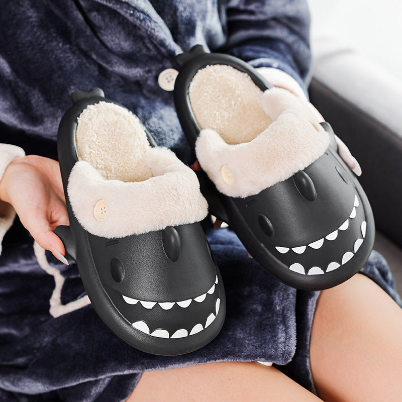 Warm Winter House Slippers - Shark Shoes EVA Couple Slippers