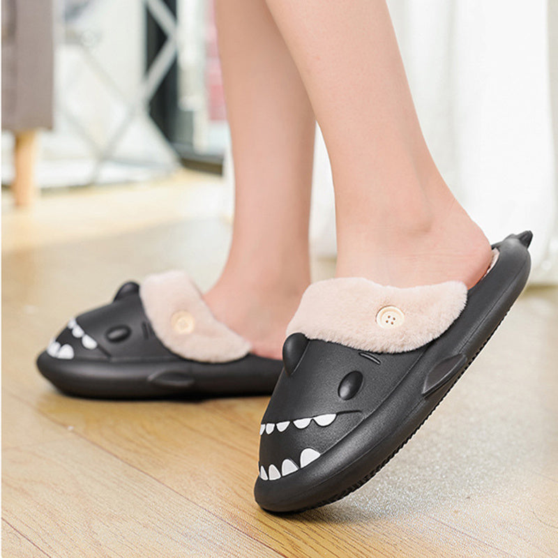 Warm Winter House Slippers - Shark Shoes EVA Couple Slippers