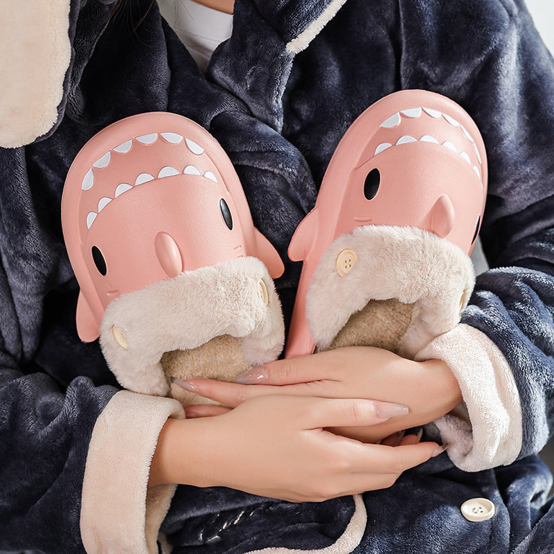 Warm Winter House Slippers - Shark Shoes EVA Couple Slippers