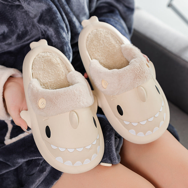 Warm Winter House Slippers - Shark Shoes EVA Couple Slippers