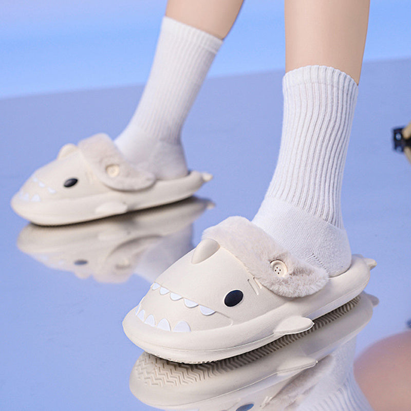 Warm Winter House Slippers - Shark Shoes EVA Couple Slippers