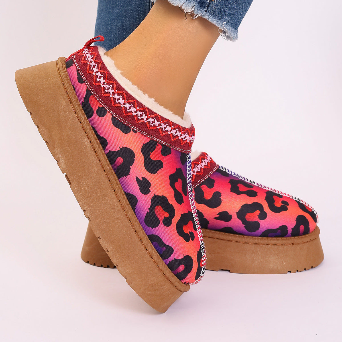 Christmas Print Ankle Boots for Women - Casual & Comfortable | Slip On Plush Lined Boots