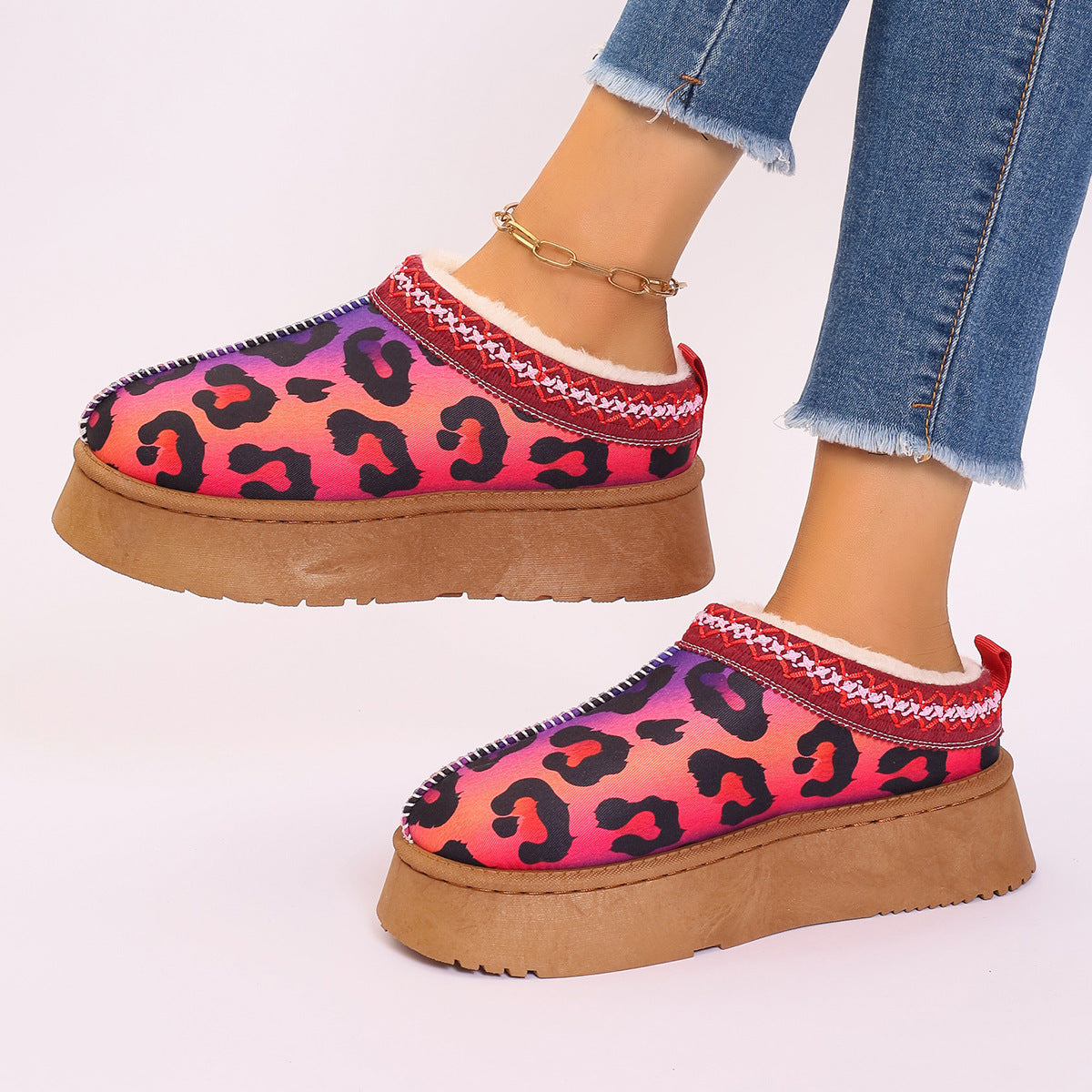 Christmas Print Ankle Boots for Women - Casual & Comfortable | Slip On Plush Lined Boots
