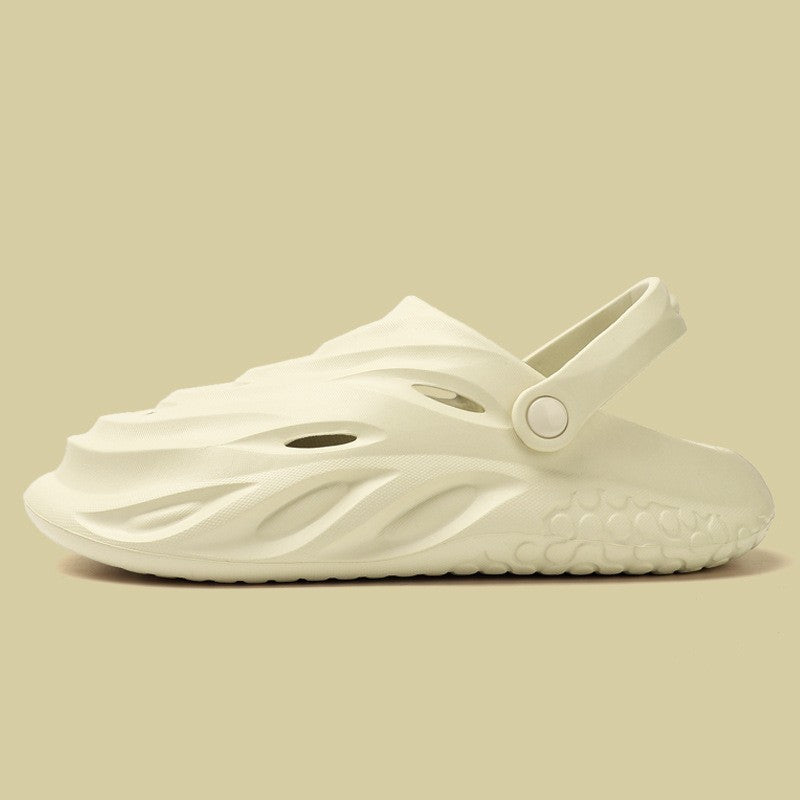 EVA Hole Shoes Men's Solid Color Platform Slippers