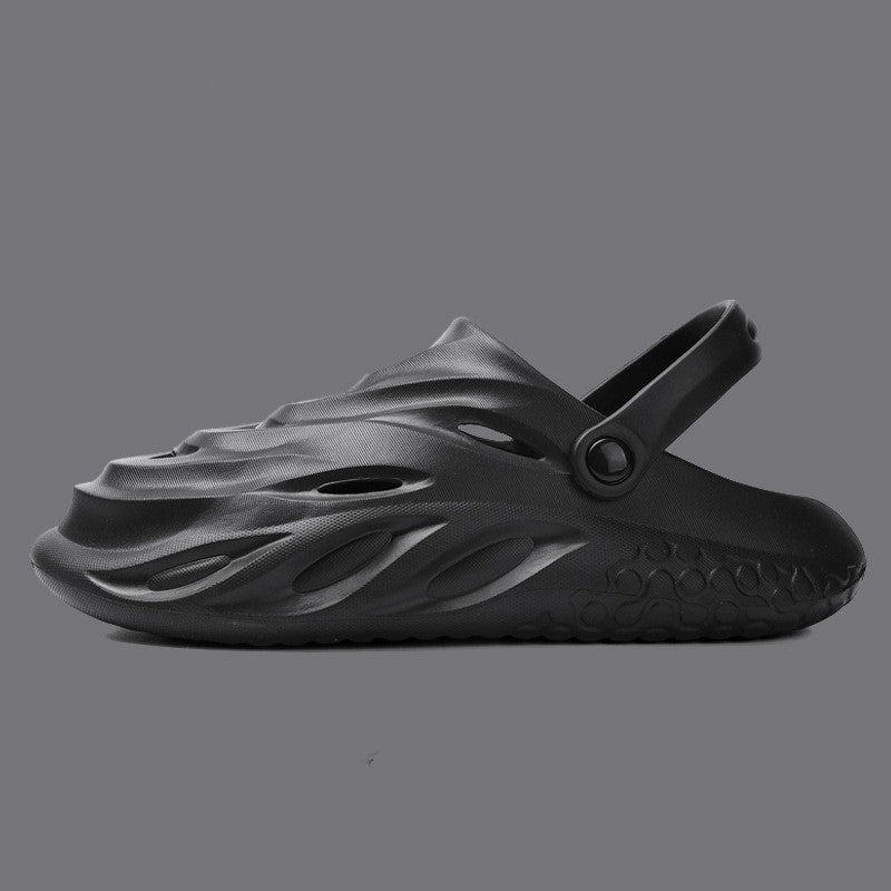 EVA Hole Shoes Men's Solid Color Platform Slippers