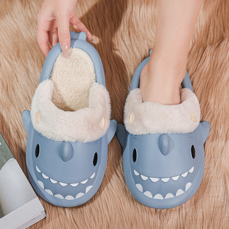 Warm Winter House Slippers - Shark Shoes EVA Couple Slippers