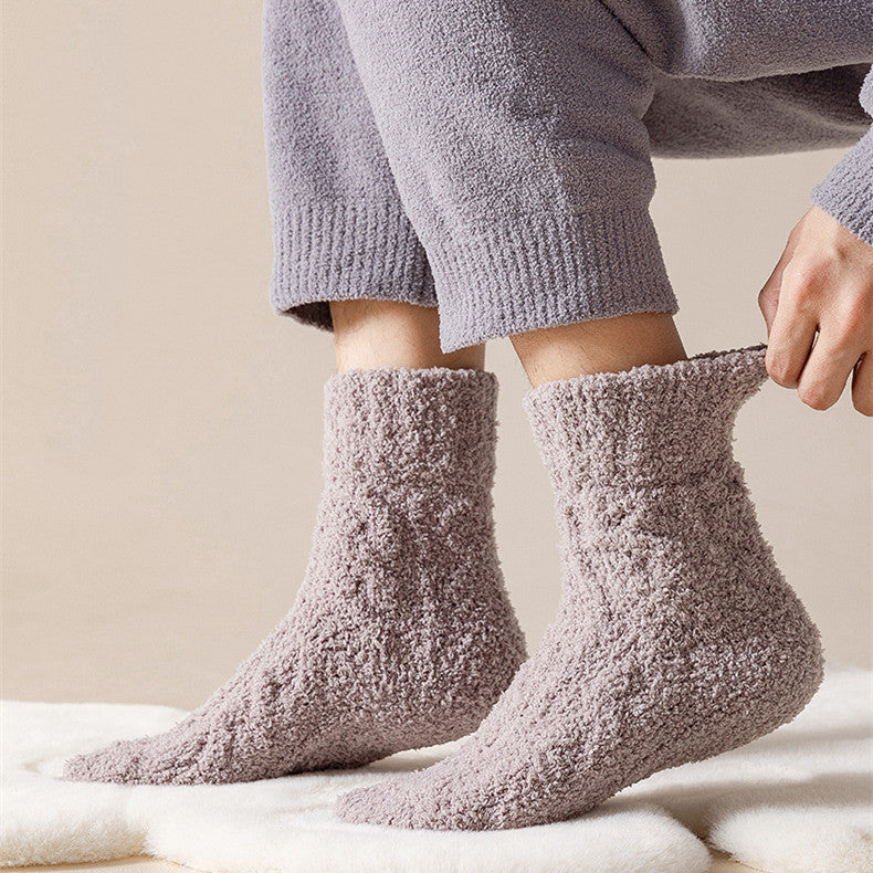Warm Fuzzy Coral Fleece Socks for Women & Men - Velvet Thickened Home Socks